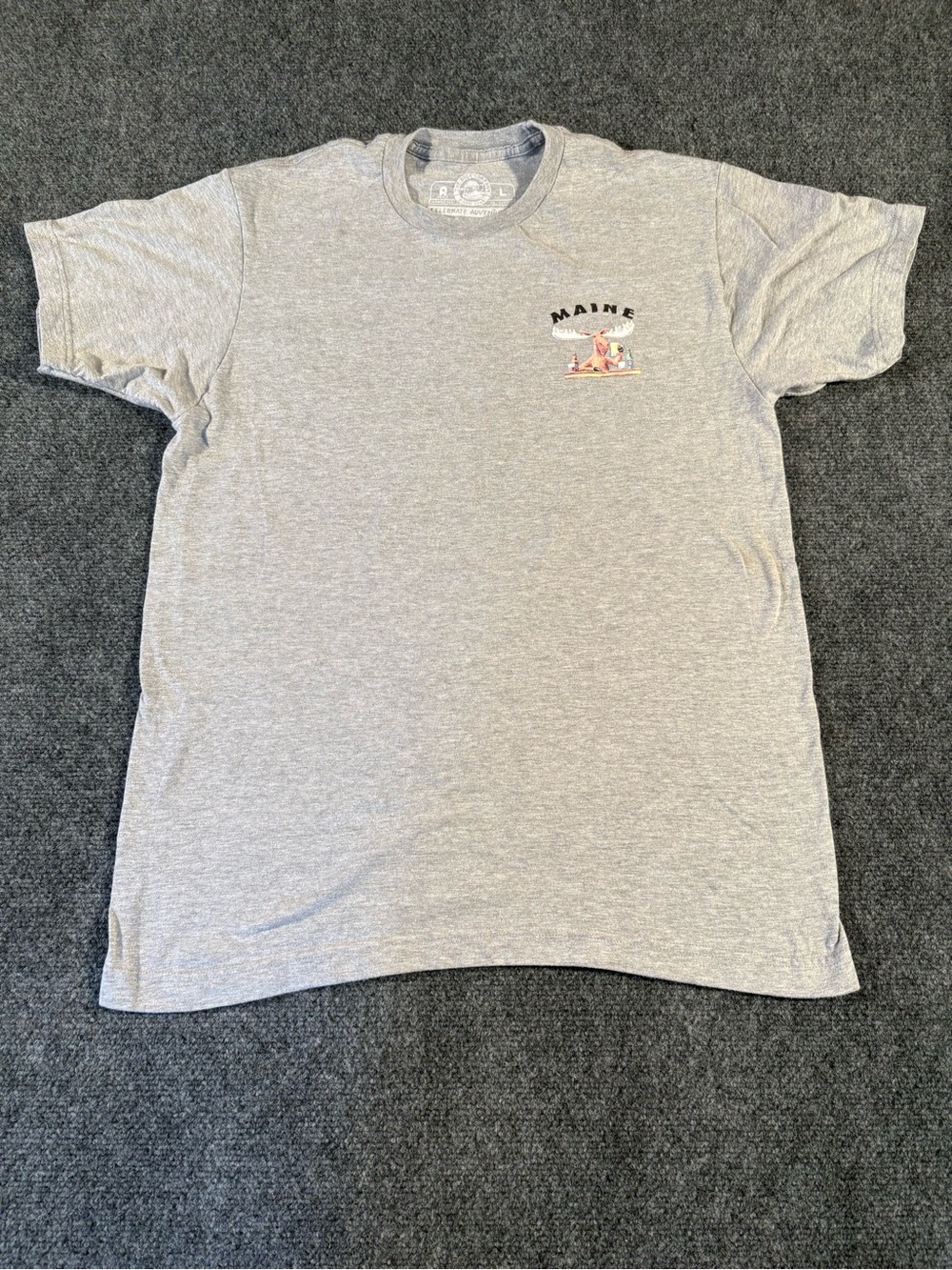 The Duck Company Men’s Large Maine Moose Graphic Tee Gray